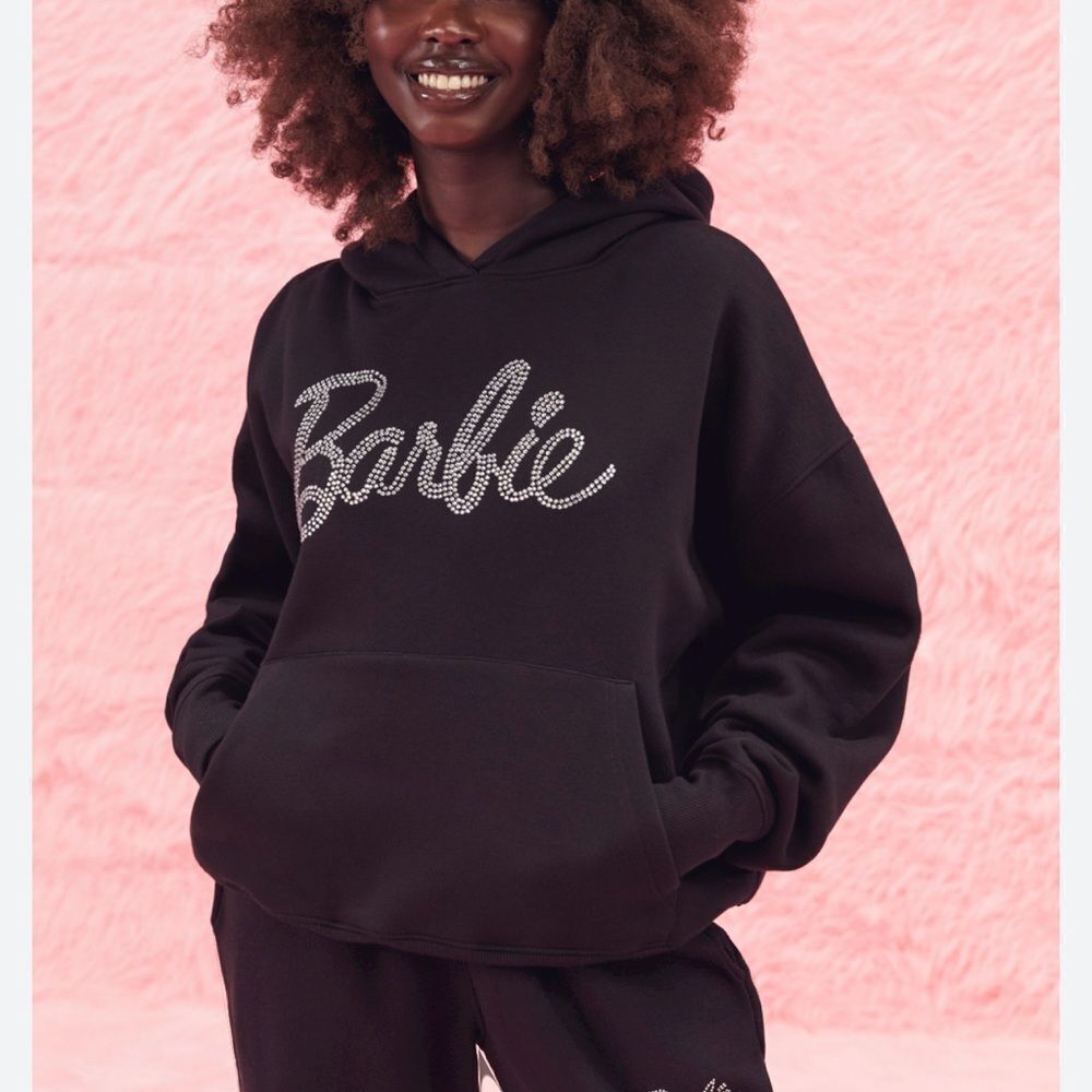 Barbie Glitter Oversized Hoodie Black Size 2‎ NWT in packaging